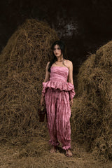PUNCH PINK HỐI HẢ WRINKLES PEPLUM CAMISOLE