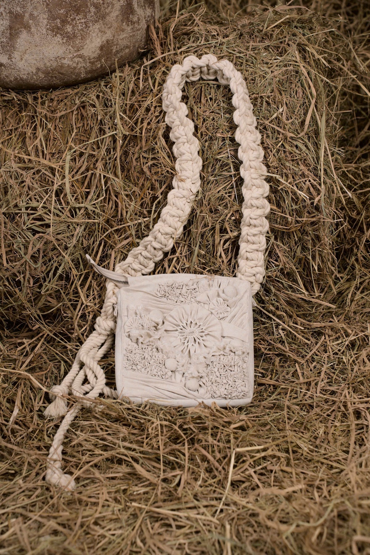 BEIGE ALGAE LINEN BAG