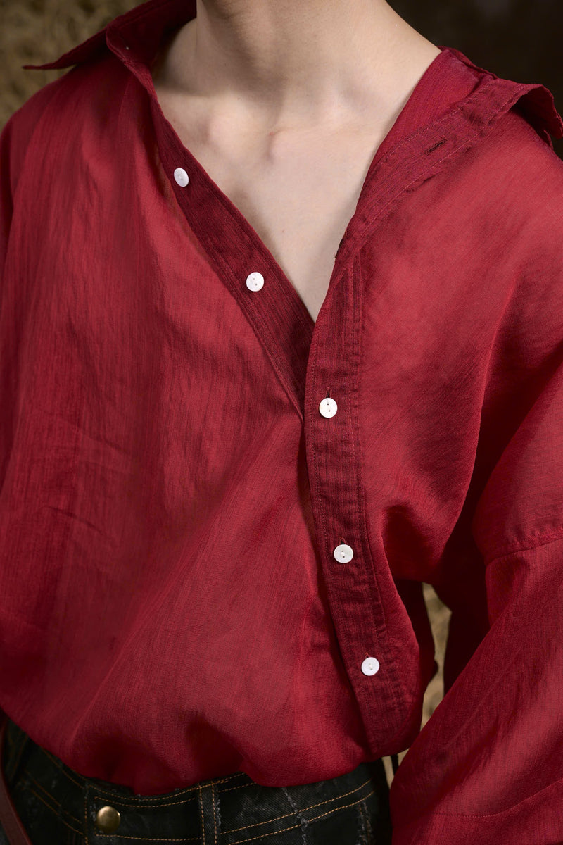 RED NGHÊU NGAO VOILE SHIRT