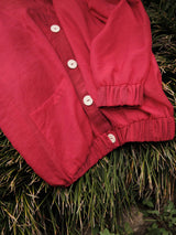 RED LOM KHOM VOILE CARDIGAN