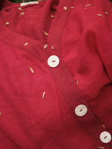 RED LOM KHOM VOILE CARDIGAN