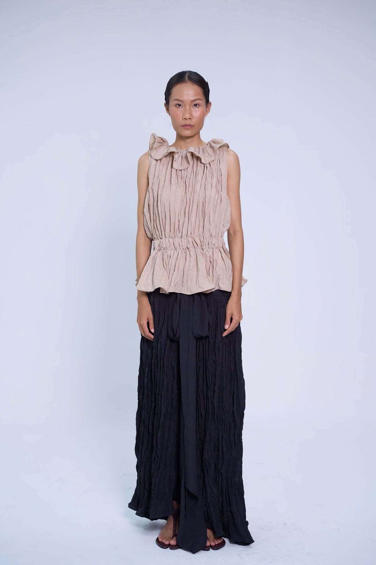 BLACK CHÁI BẾP WRINKLES YOKO SKIRT