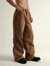 Brown Lang Bat Jeans