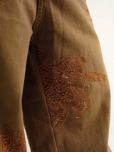 Brown Lang Bat Jeans