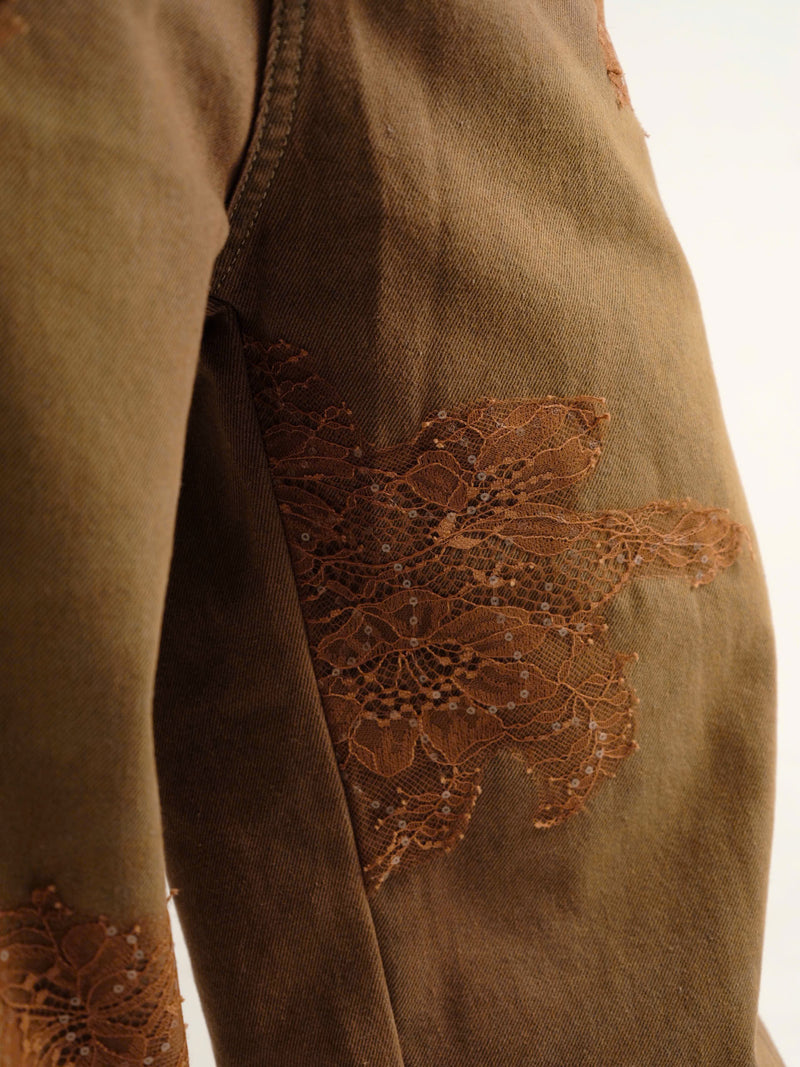 Brown Lang Bat Jeans