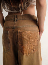 Brown Lang Bat Jeans