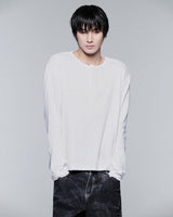 HENLEY SHOULDER BUTTON LONGSLEEVE V2 ( RICE WHITE )
