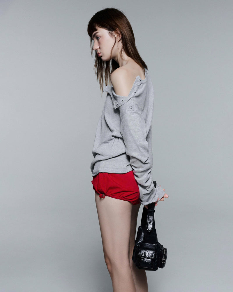 HENLEY SHOULDER BUTTON LONGSLEEVE V2 ( GREY )