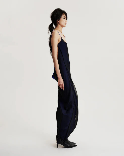 BLUE-IQUE DRAPED DRESS
