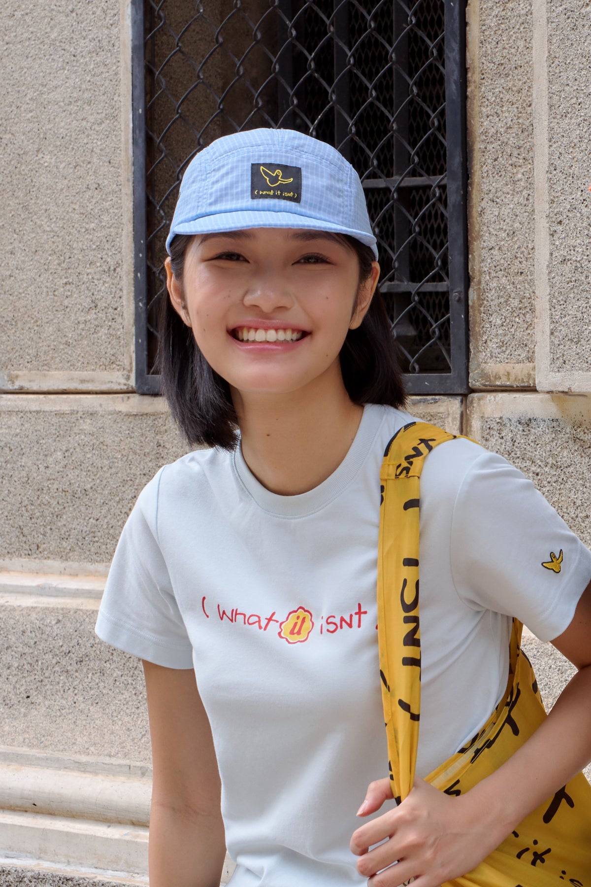 LIGHT BLUE 5-PANEL POLYAMIDE RIPSTOP CAP