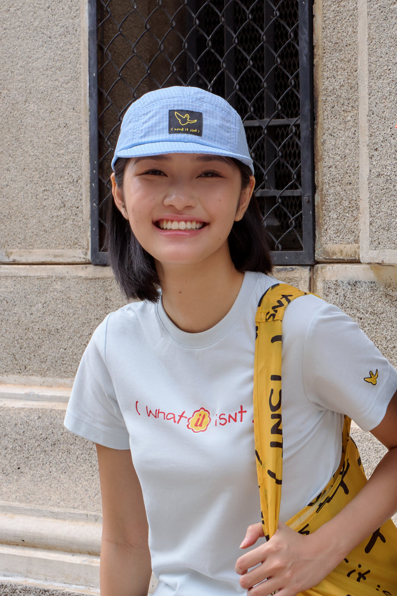LIGHT BLUE 5-PANEL POLYAMIDE RIPSTOP CAP