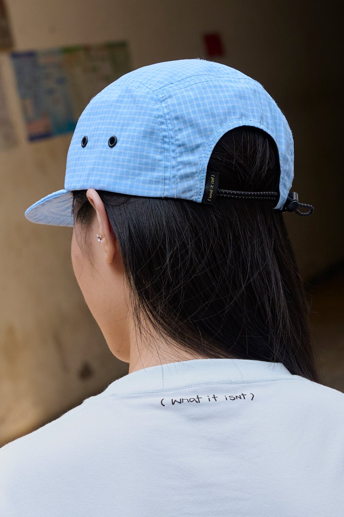 LIGHT BLUE 5-PANEL POLYAMIDE RIPSTOP CAP