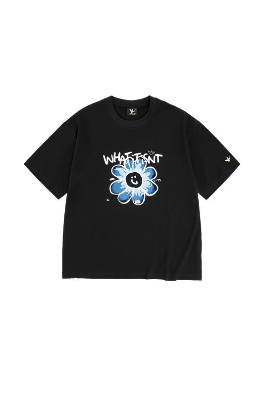 BLACK WII DAISY COTTON TEE