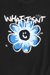 BLACK WII DAISY COTTON TEE