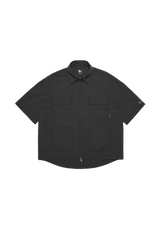 BLACK WII TWO-WAY ZIP POLYAMIDE SHIRT
