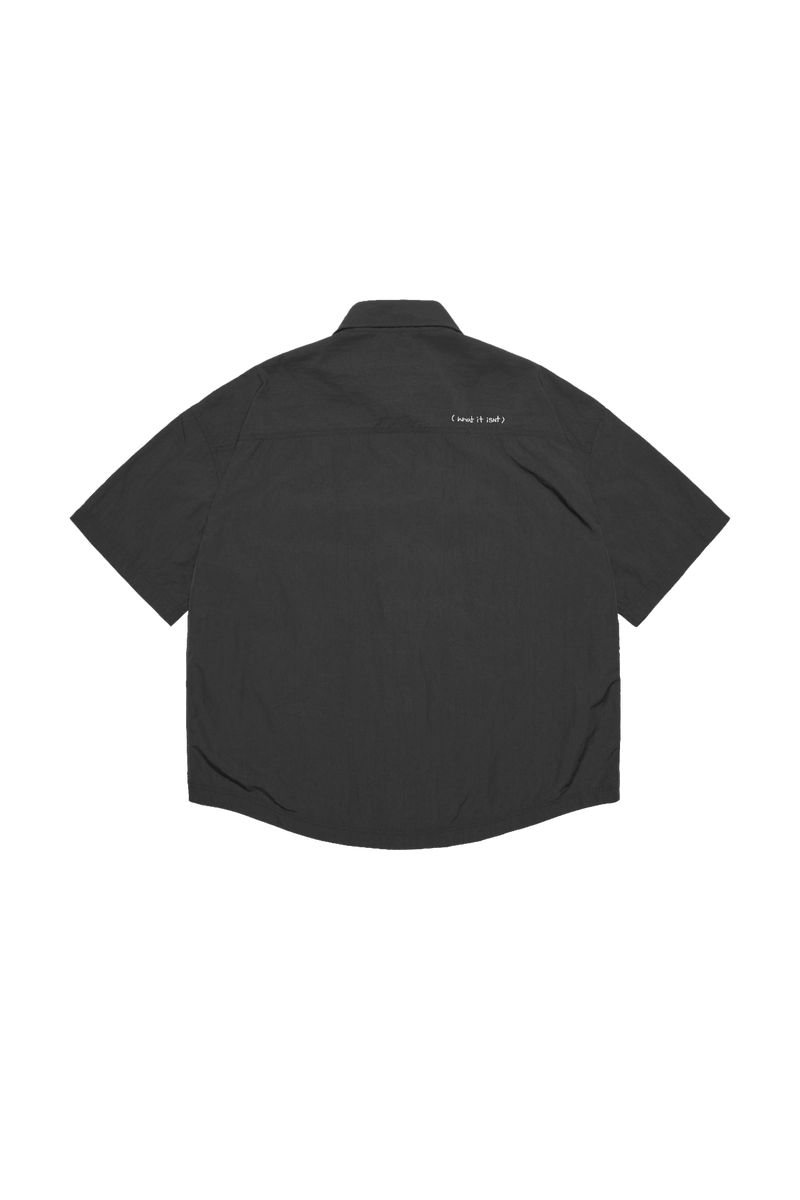 BLACK WII TWO-WAY ZIP POLYAMIDE SHIRT