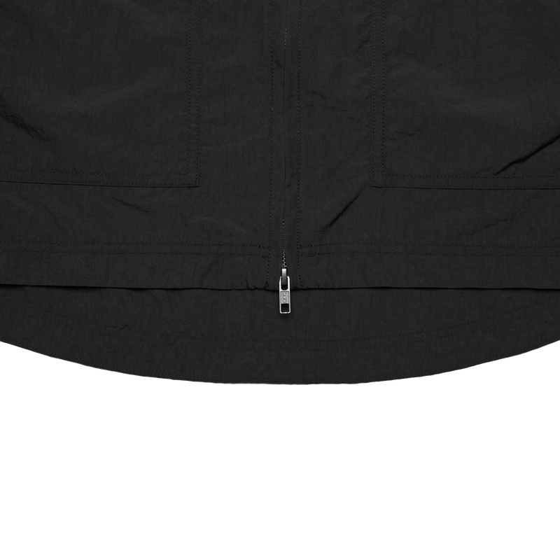 BLACK WII TWO-WAY ZIP POLYAMIDE SHIRT