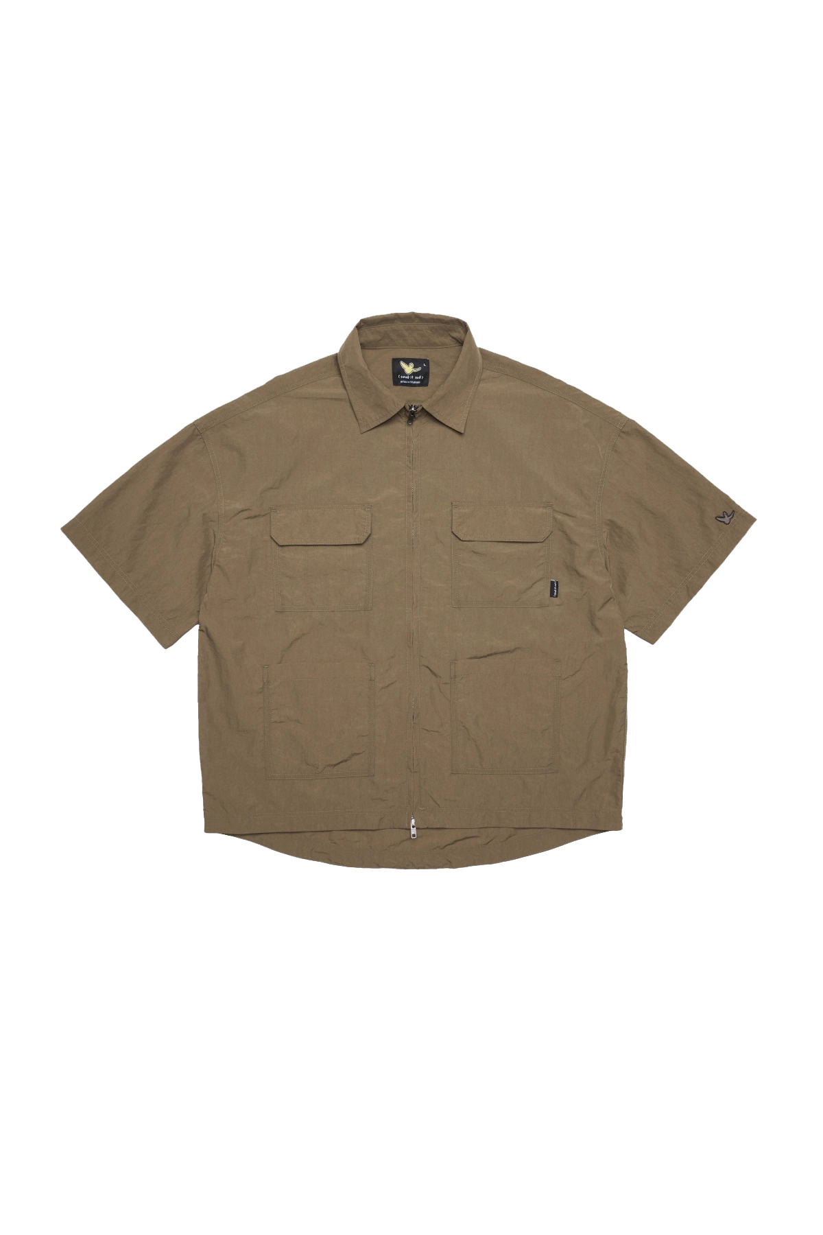 OLIVE WII TWO-WAY ZIP POLYAMIDE SHIRT