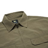 OLIVE WII TWO-WAY ZIP POLYAMIDE SHIRT