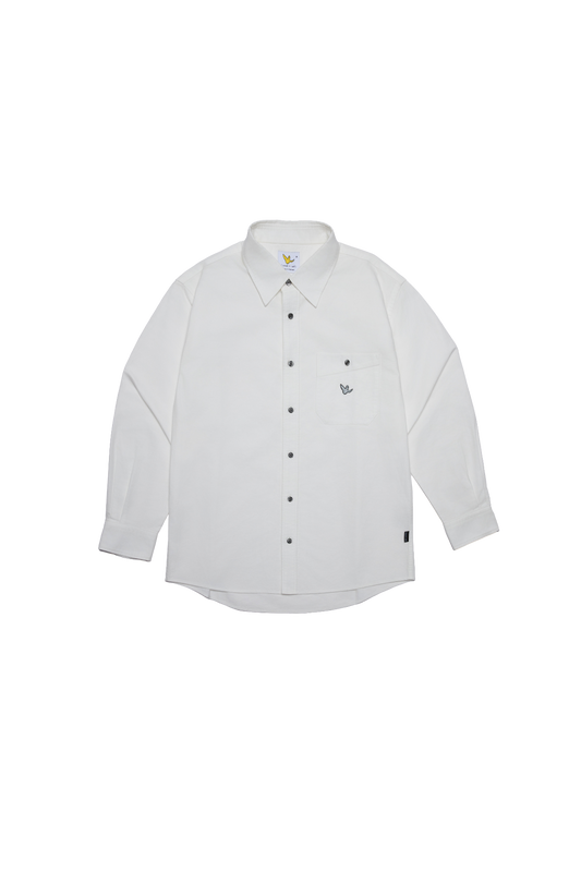 OFF WHITE WII RELAXED FIT LONG SLEEVE COTTON SHIRT
