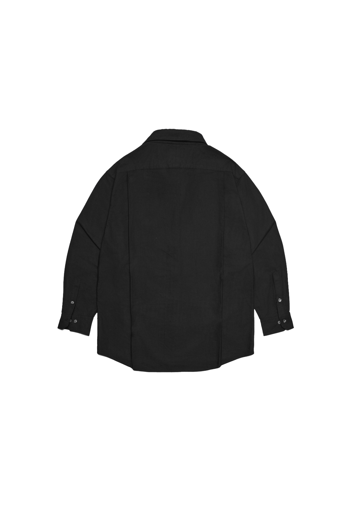 BLACK WII RELAXED FIT LONG SLEEVE COTTON SHIRT