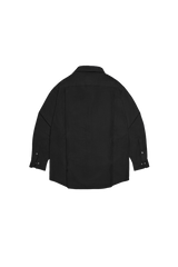 BLACK WII RELAXED FIT LONG SLEEVE COTTON SHIRT