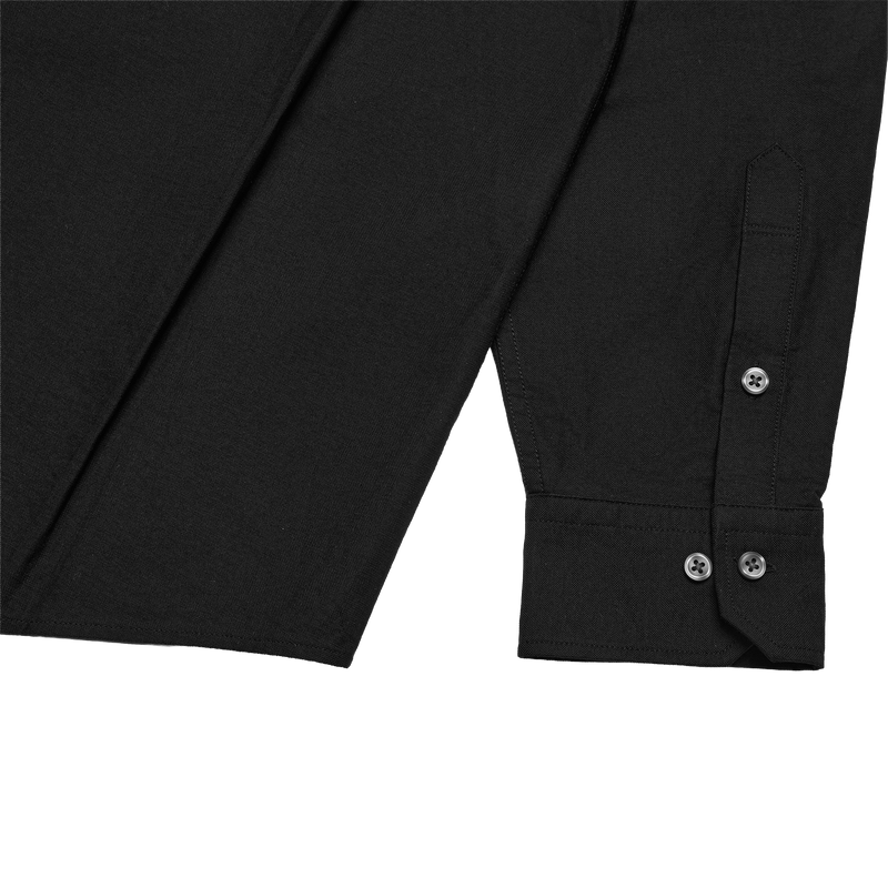 BLACK WII RELAXED FIT LONG SLEEVE COTTON SHIRT
