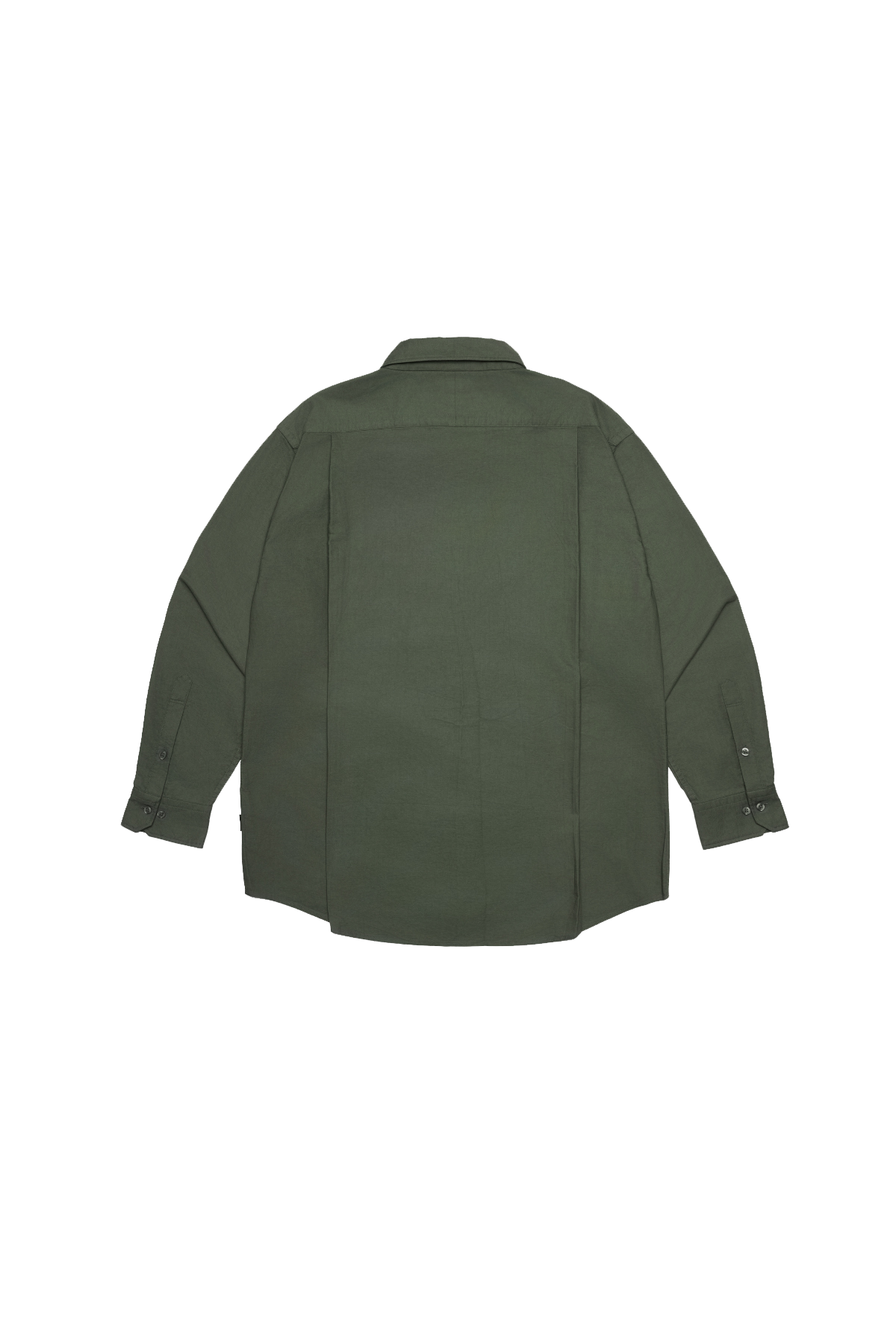 OLIVE WII RELAXED FIT LONG SLEEVE COTTON SHIRT