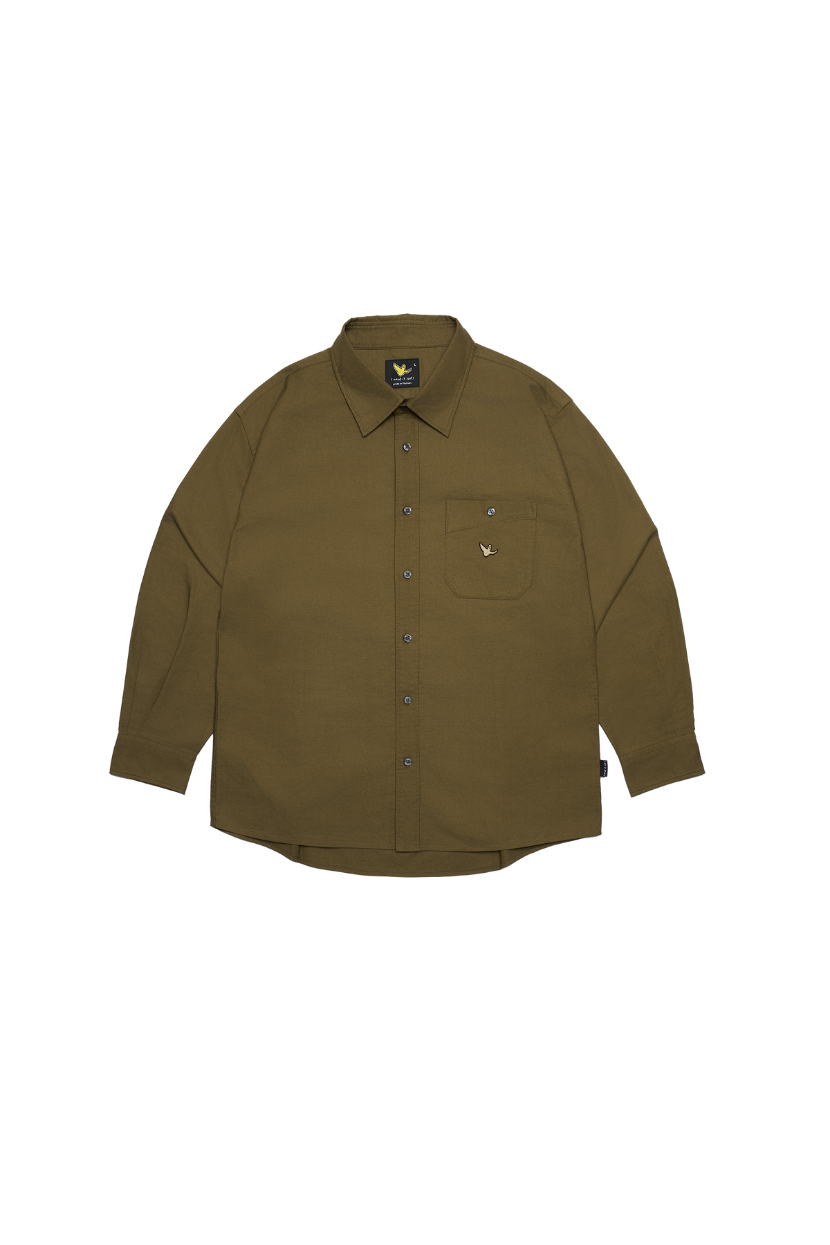 BEIGE WII RELAXED FIT LONG SLEEVE COTTON SHIRT