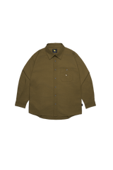 BEIGE WII RELAXED FIT LONG SLEEVE COTTON SHIRT