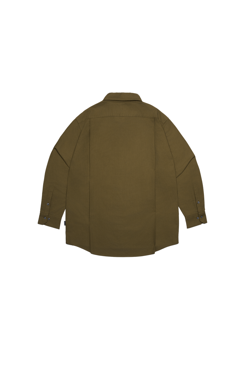 BEIGE WII RELAXED FIT LONG SLEEVE COTTON SHIRT