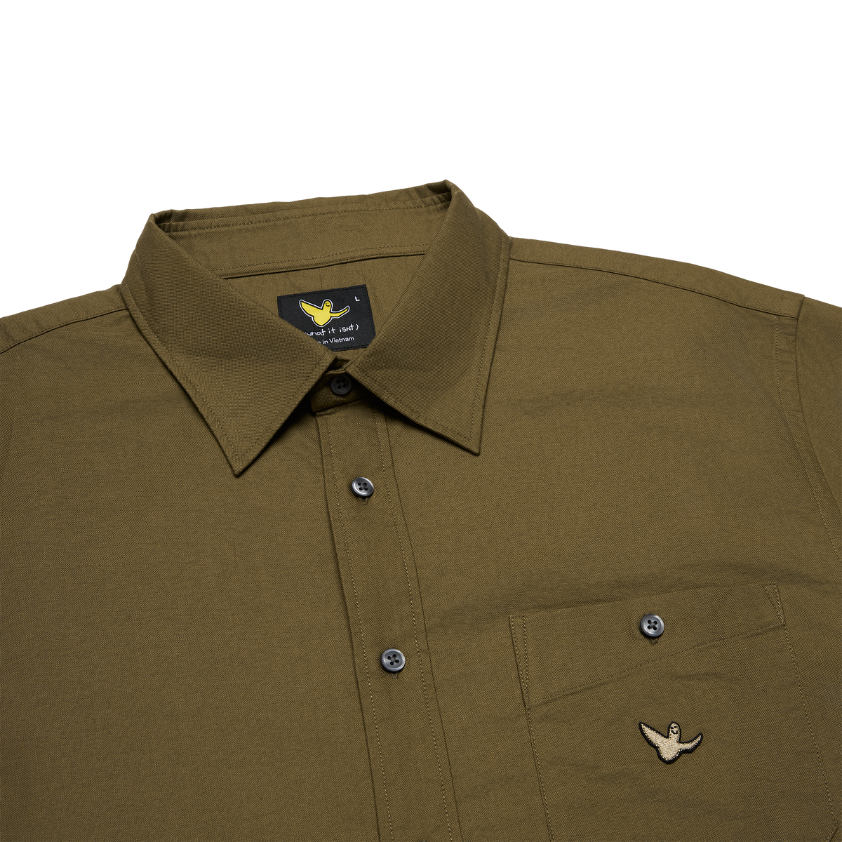 BEIGE WII RELAXED FIT LONG SLEEVE COTTON SHIRT