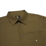 BEIGE WII RELAXED FIT LONG SLEEVE COTTON SHIRT
