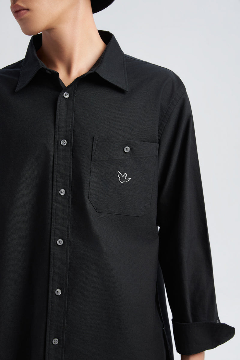 OFF WHITE WII RELAXED FIT LONG SLEEVE COTTON SHIRT
