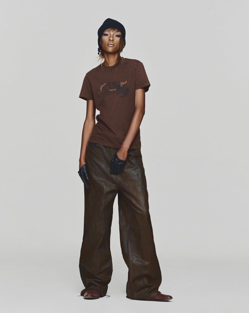 EARTHY BROWN EIGHT HORSES FORWARD TEE