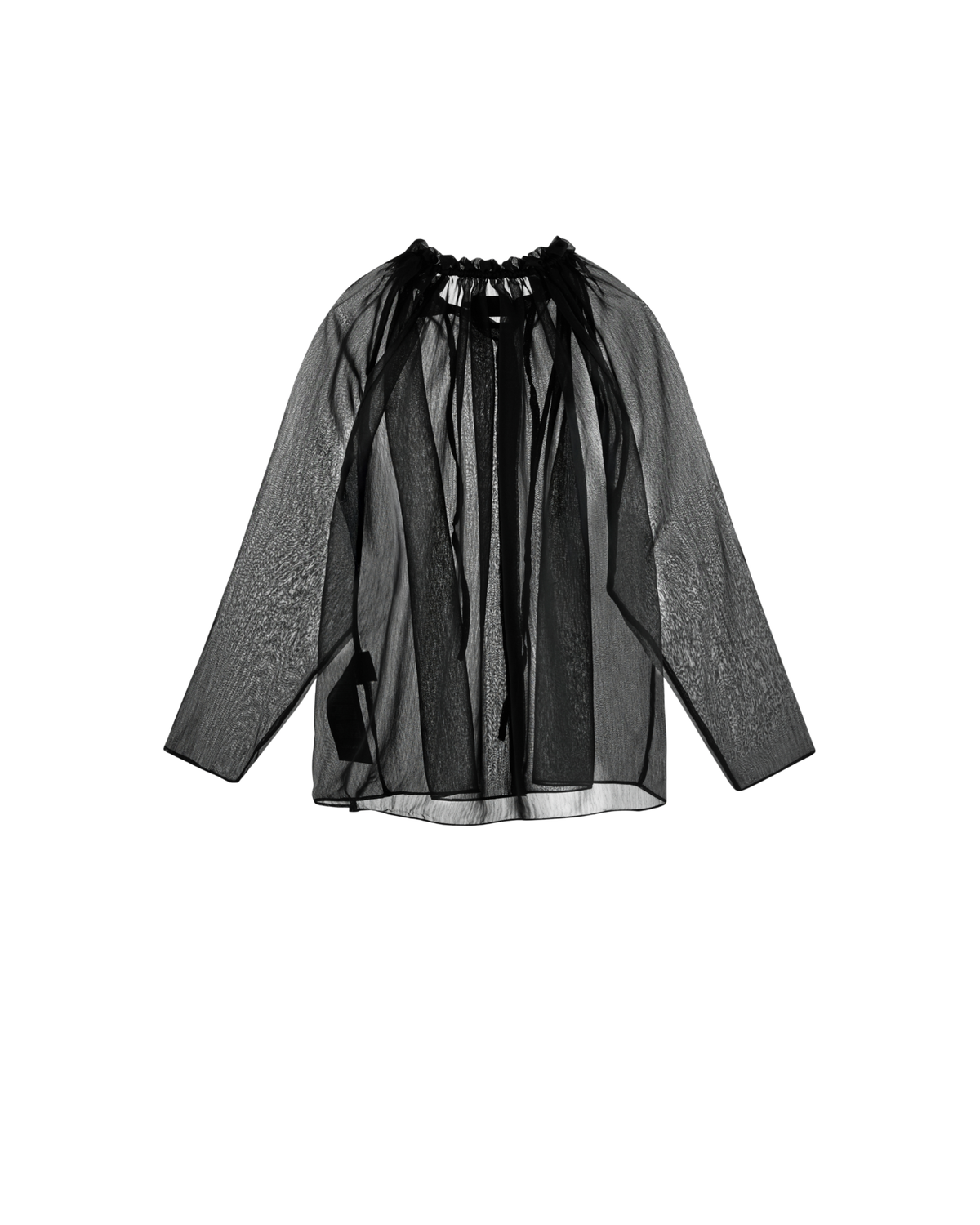 BLACK AIRY SEE-THRU SHIRT