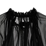 BLACK AIRY SEE-THRU SHIRT