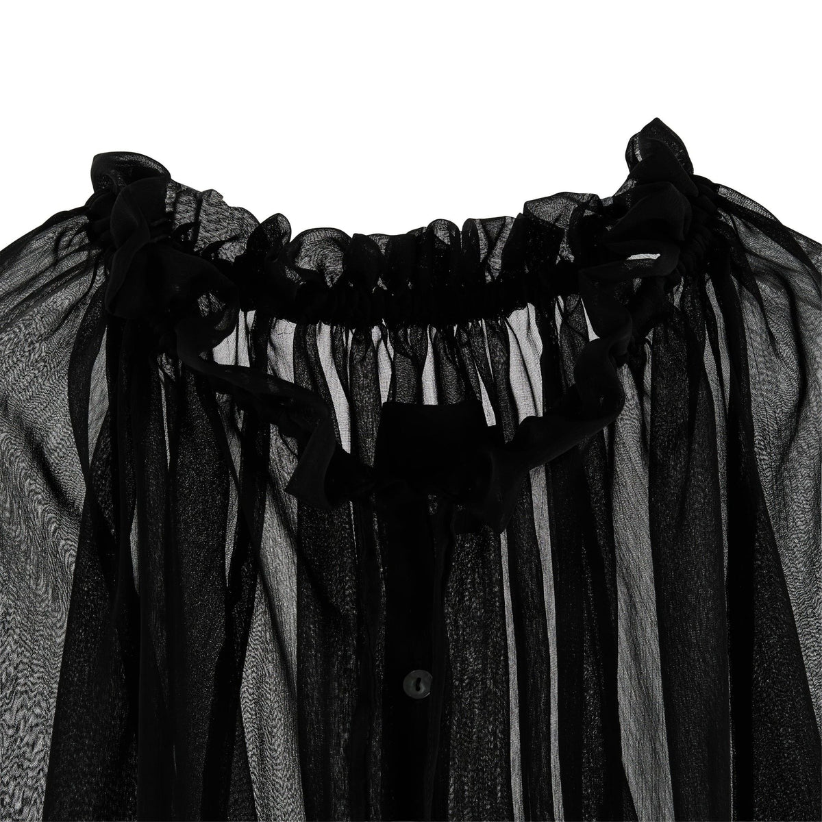 BLACK AIRY SEE-THRU SHIRT