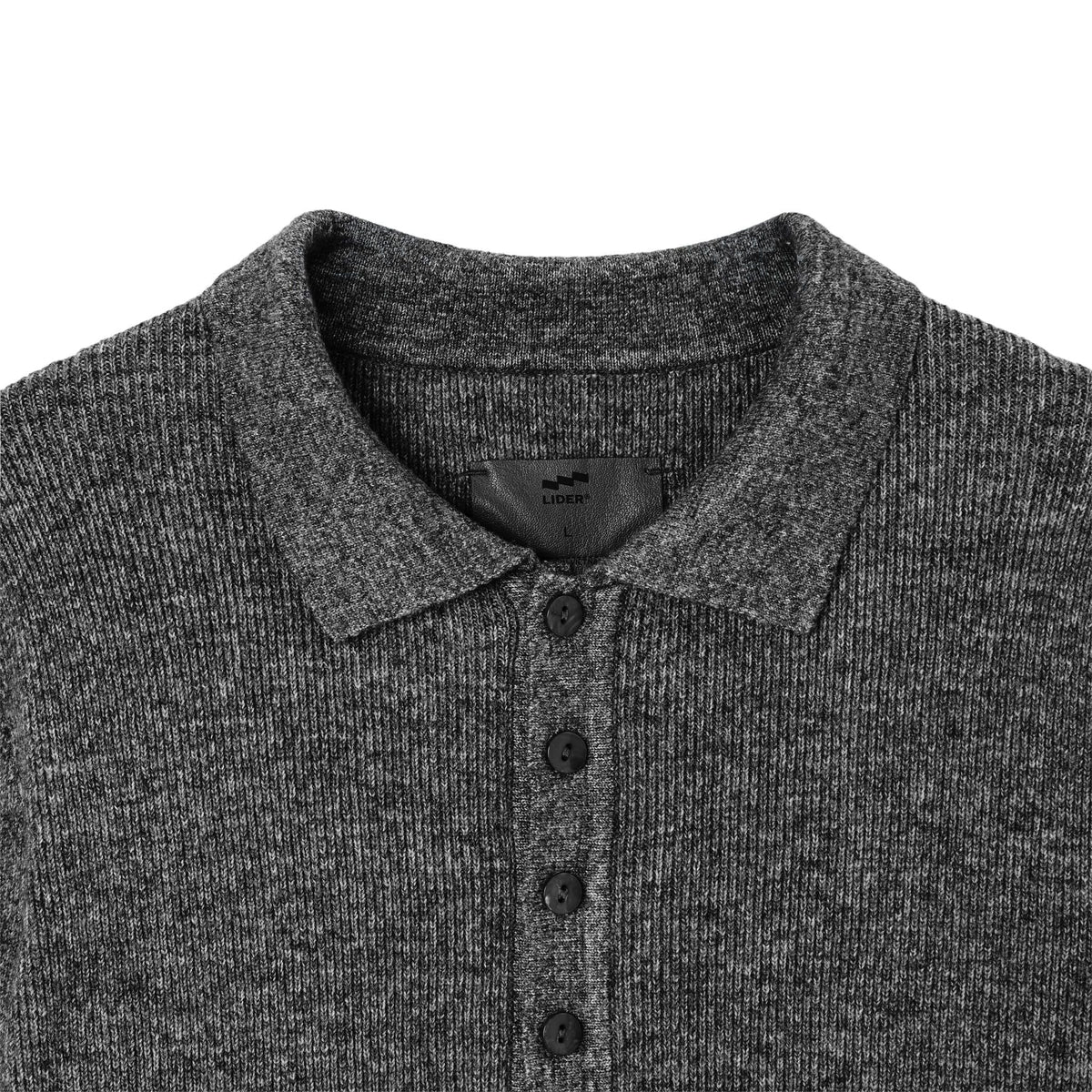 DARK GREY MAISON HENLEY POLO SHIRT