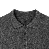 DARK GREY MAISON HENLEY POLO SHIRT