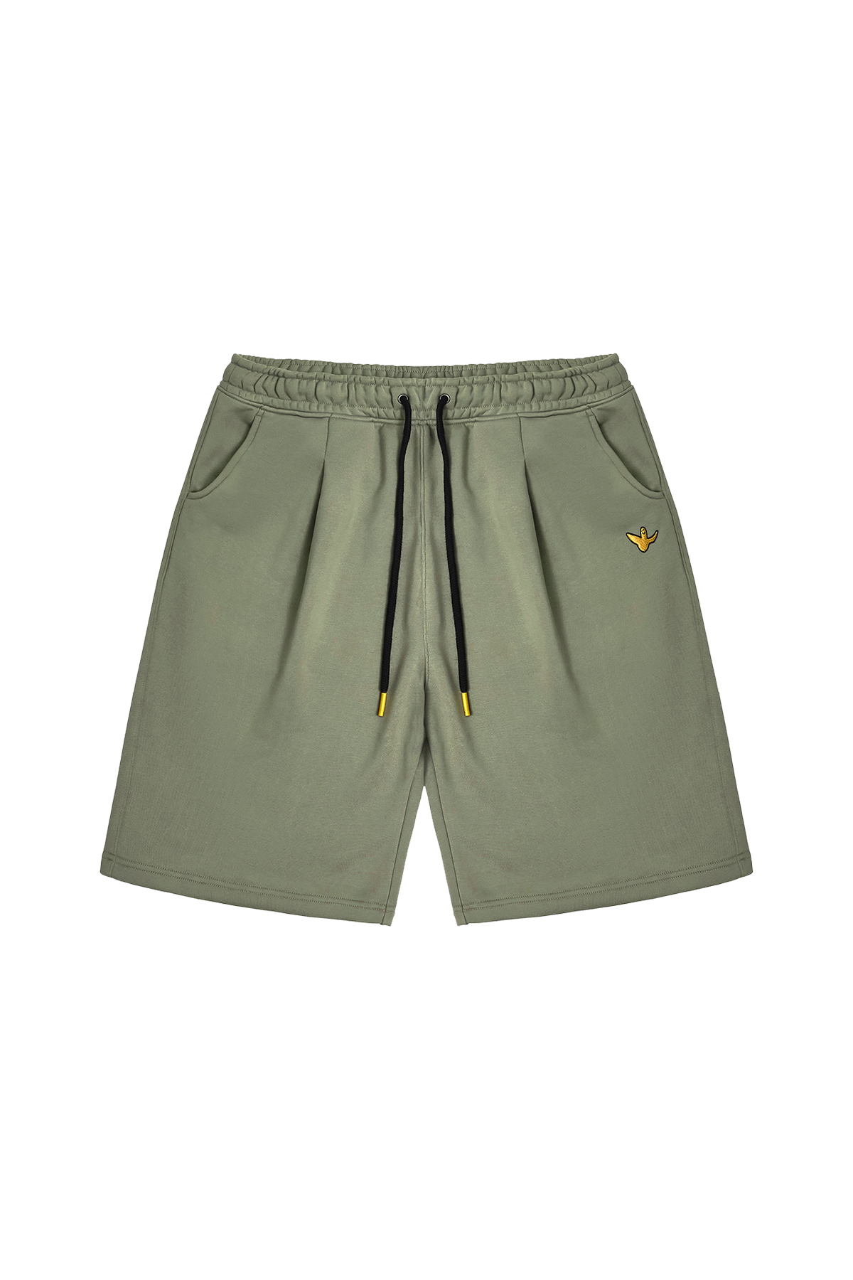 GREEN CB WII SINGLE PLEAT BCI COTTON SHORTS