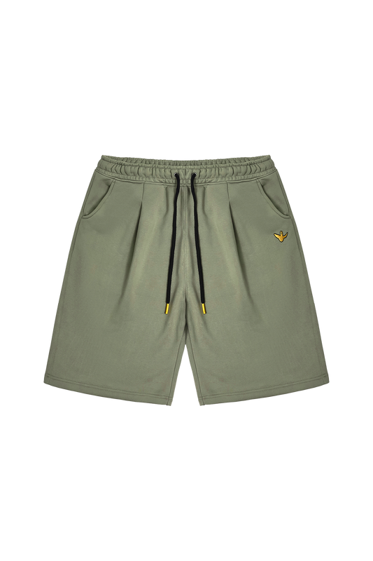 GREEN CB WII SINGLE PLEAT BCI COTTON SHORTS