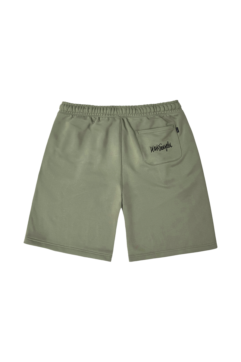 GREEN CB WII SINGLE PLEAT BCI COTTON SHORTS