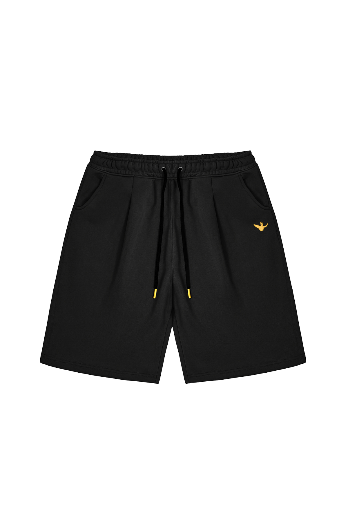 BLACK WII SINGLE PLEAT BCI COTTON SHORTS