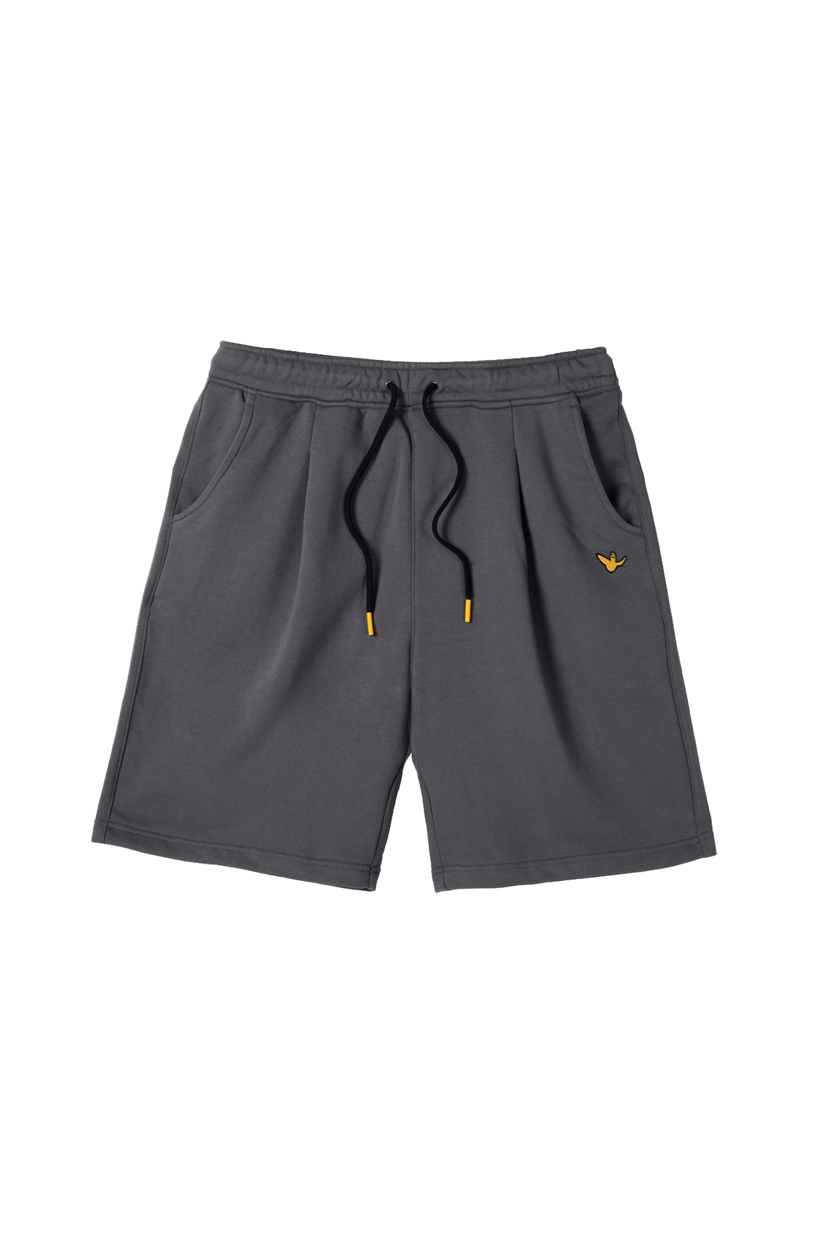 DARK GRAY WII SINGLE PLEAT BCI COTTON SHORTS