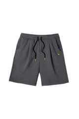 DARK GRAY WII SINGLE PLEAT BCI COTTON SHORTS