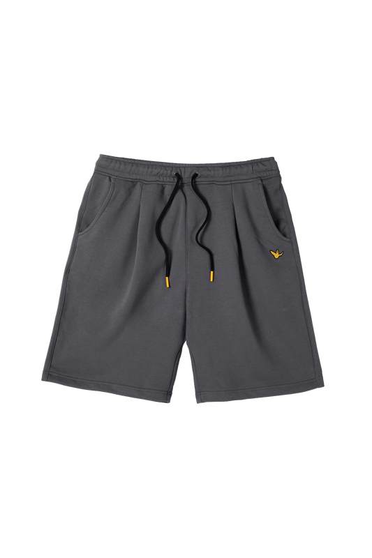 DARK GRAY WII SINGLE PLEAT BCI COTTON SHORTS