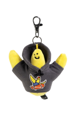 DARK GRAY WII SKATEBOARDING HOODIE STUFFED TOY KEYCHAIN
