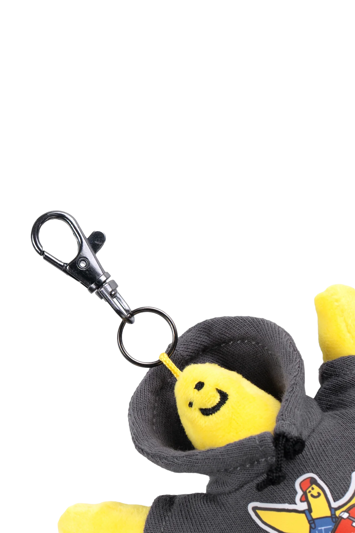 DARK GRAY WII SKATEBOARDING HOODIE STUFFED TOY KEYCHAIN