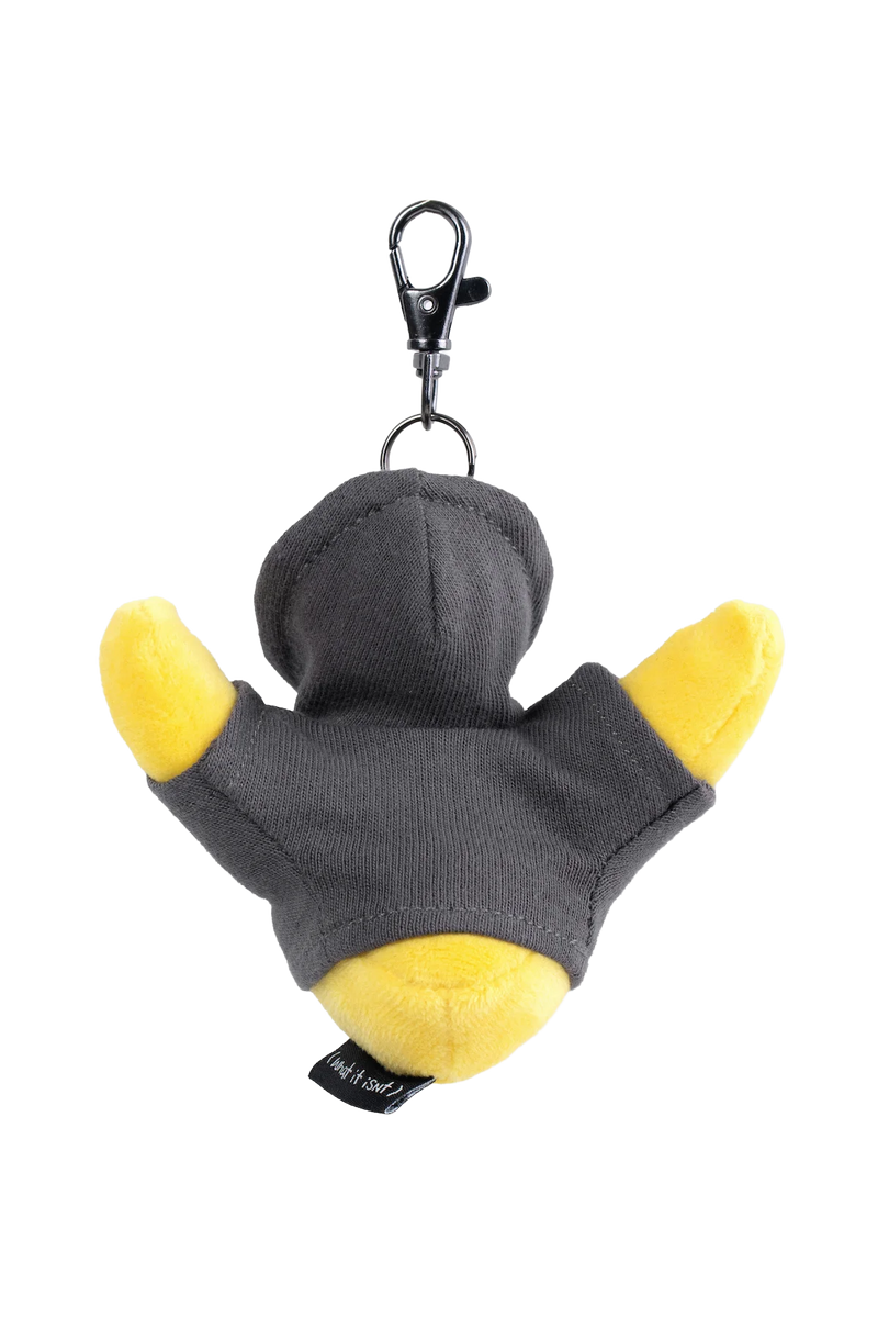 DARK GRAY WII SKATEBOARDING HOODIE STUFFED TOY KEYCHAIN